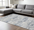 9 X 12 Ivory Black And Gold Ikat Area Rug