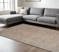 9 X 12 Blue And Sand Floral Medallion Area Rug With Fringe