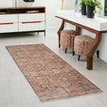 3 X 6 Brick Red And Gray Floral Medallion Runner Rug With Fringe