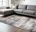 7 X 9 Gray And Ivory Abstract Area Rug