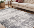5 X 8 Cream And Gray Abstract Area Rug