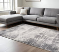 8 X 10 Cream And Gray Abstract Area Rug