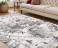 5 X 8 Ivory And Gray Abstract Area Rug