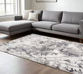 7 X 9 Ivory And Gray Abstract Area Rug