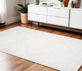 4 X 6 Ivory And Off White Geometric Area Rug