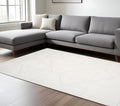 8 X 10 Ivory And Off White Geometric Area Rug
