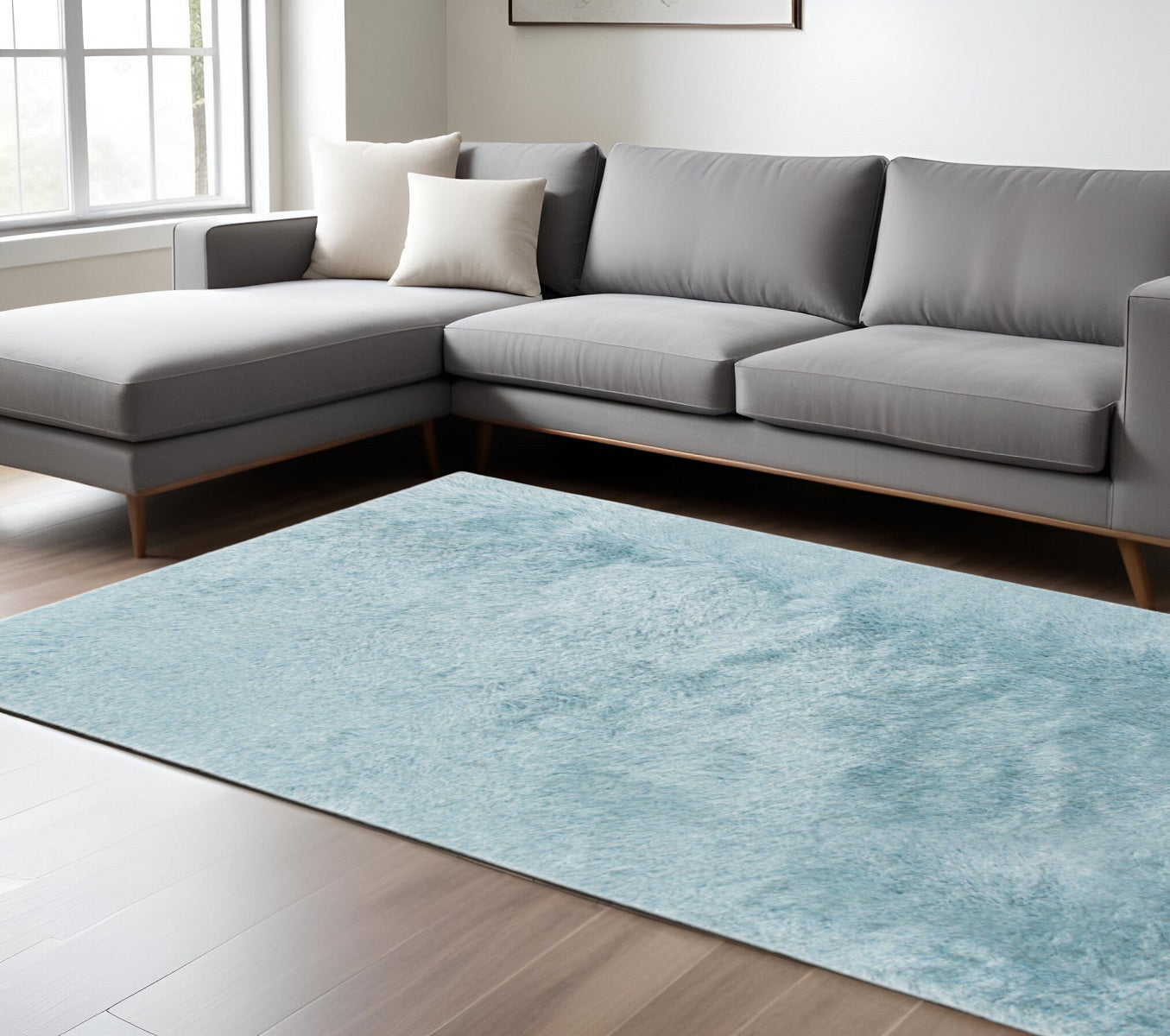 9 X 14 Sky Blue Area Rug