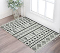 3 X 5 Black Gray And Ivory Wool Abstract Geometric Handmade Area Rug With Fringe