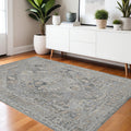 4 X 6 Gray And Brown Wool Oriental Hand Tufted Area Rug