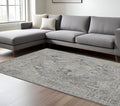 9 X 13 Gray And Brown Wool Oriental Hand Tufted Area Rug