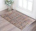 2 X 3 Gray Tan And Beige Oriental Area Rug
