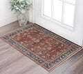 2 X 3 Red Beige And Blue Oriental Area Rug