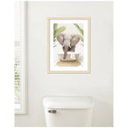 Elephant Front Palm Bathtub by Amy Peterson Framed Wall Art Print