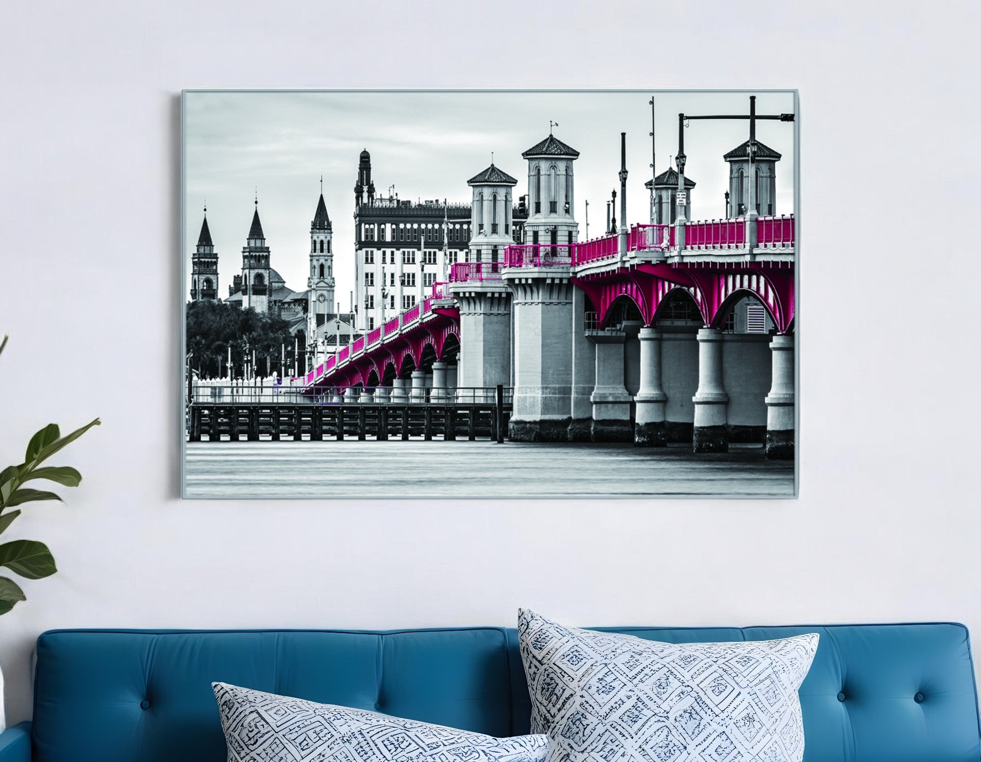 Bridge of Lions Silver Framed Wall Art