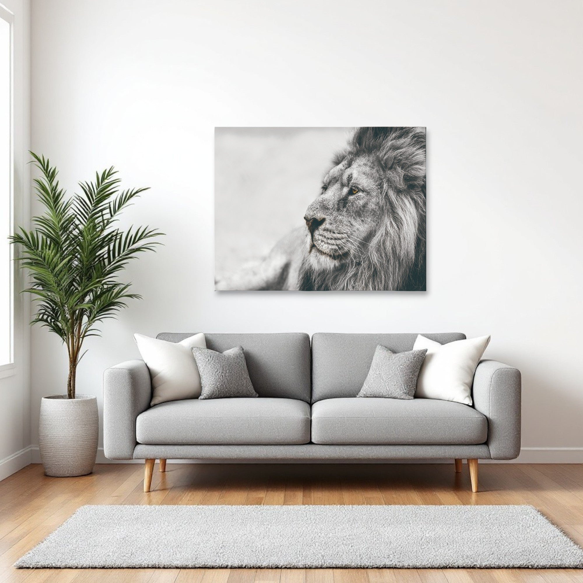 Black And White Lion Unframed Acrylic Wall Art