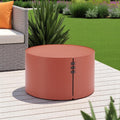 29 Terra Cotta Rounded Aluminum Outdoor Coffee Table