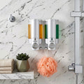 Gray Heavy Duty Plastic Two Chamber Wall Mount Soap Dispenser