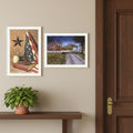 Set Of Two Star Spangled Night God And Country White Framed Wall Art