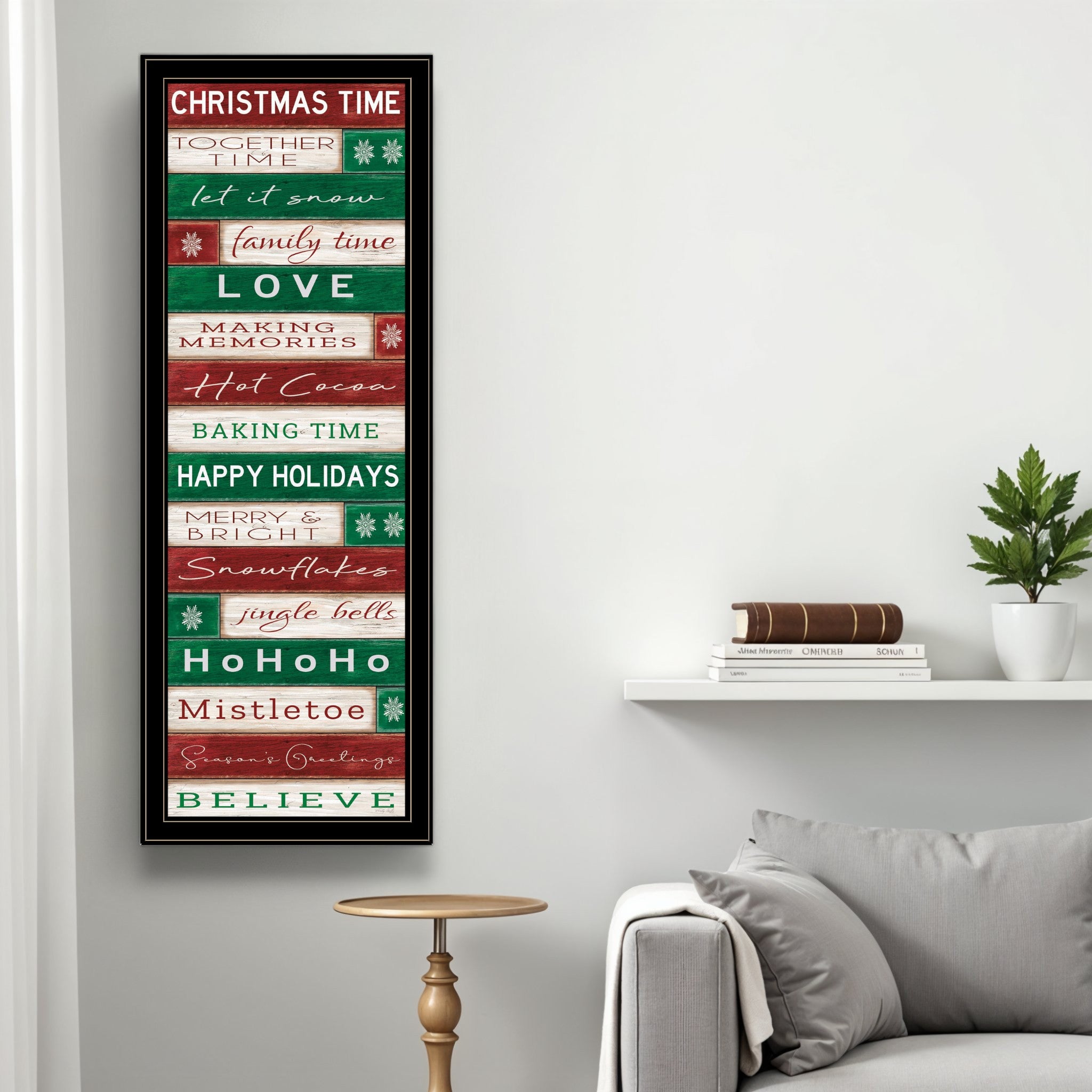 Christmas Time Black Framed Wall Art