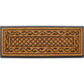 18'' X 47'' Beige and Black Rubber and Coir Outdoor Door Mat