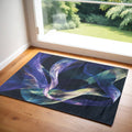 4' X 6' Blue Abstract Power Loom Non Skid Area Rug