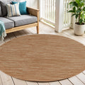 6 Rust And Beige Round Abstract Indoor Outdoor Area Rug