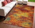4 X 6 Flame Abstract Indoor Outdoor Area Rug