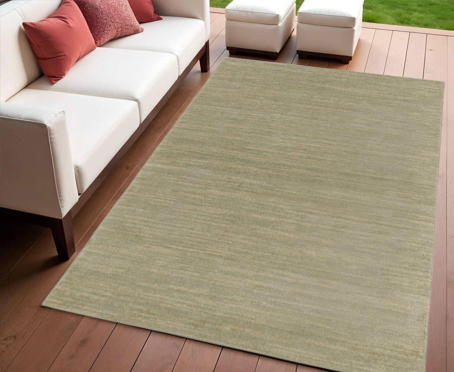 4 X 6 Green And Gold Abstract Indoor Outdoor Area Rug