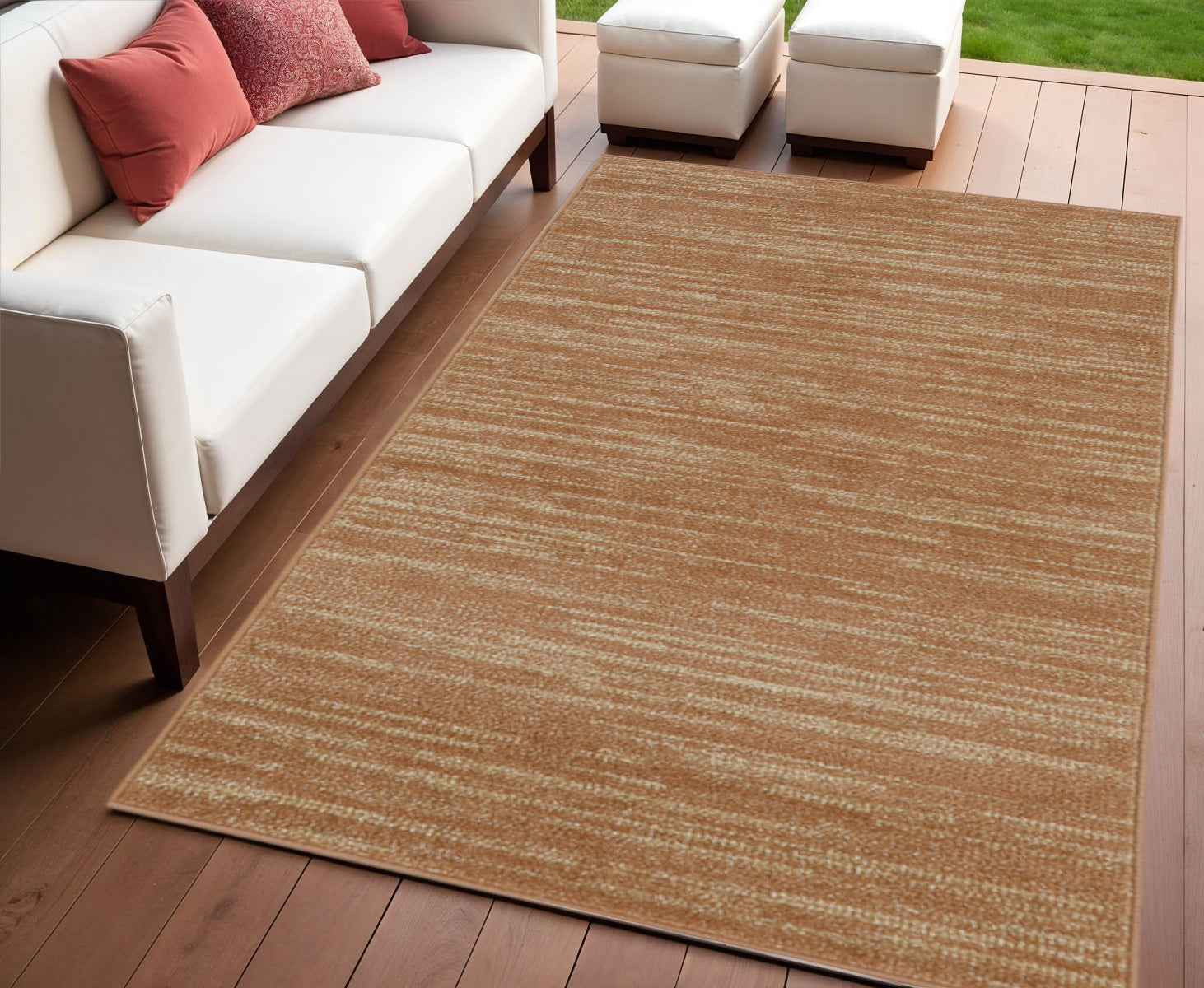 4 X 6 Rust Abstract Indoor Outdoor Area Rug