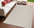4 X 6 Gray And Beige Geometric Indoor Outdoor Area Rug