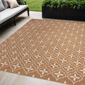 5 X 7 Copper Geometric Indoor Outdoor Area Rug