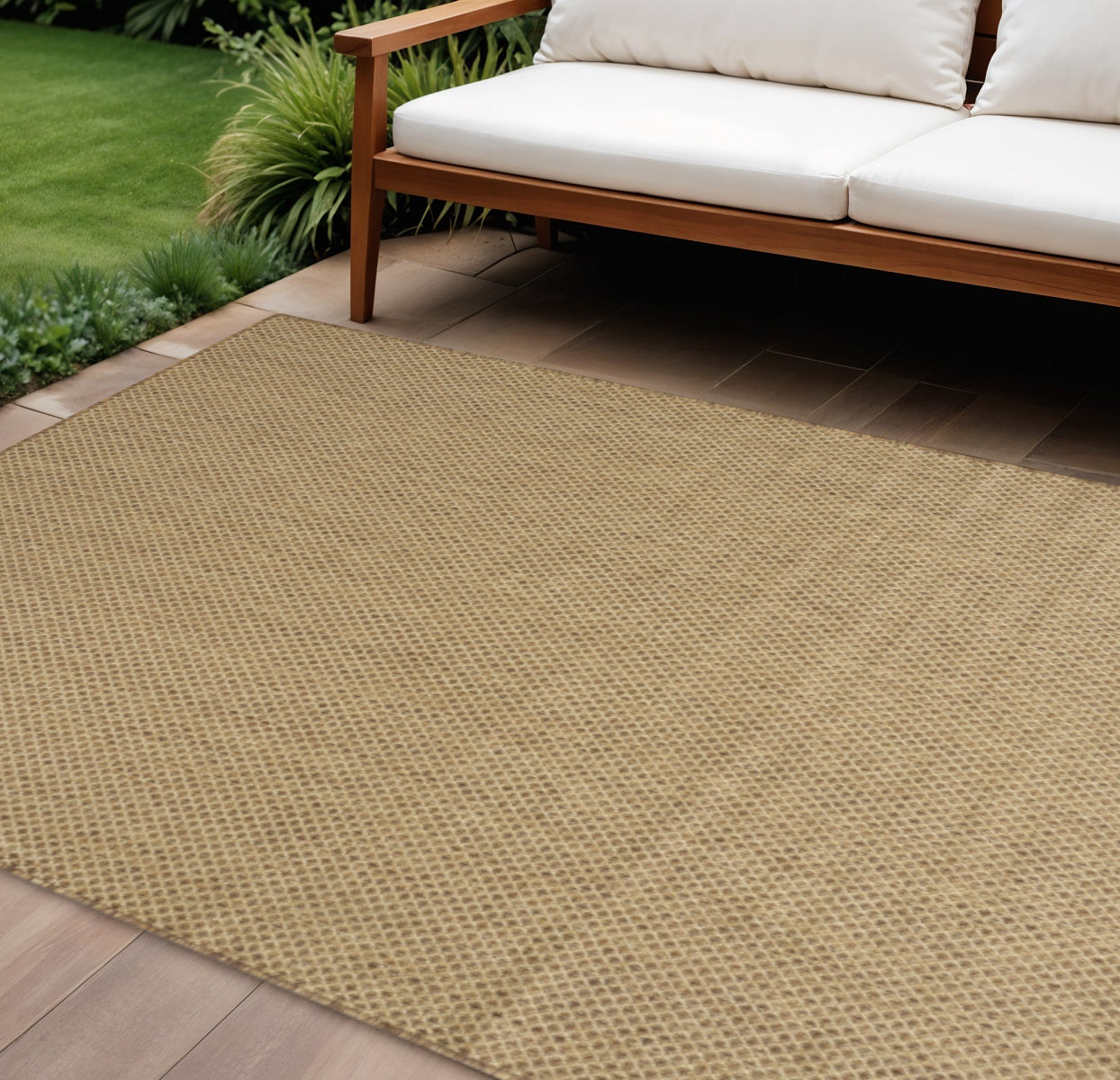 8 X 10 Tan Geometric Indoor Outdoor Area Rug