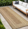8 Natural Geometric Indoor Outdoor Runner Rug