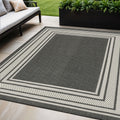 5 X 7 Black Geometric Indoor Outdoor Area Rug