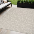5 X 7 Gray And Beige Geometric Indoor Outdoor Area Rug