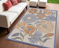 4 X 6 Beige Floral Indoor Outdoor Area Rug