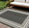 6 X 9 Black Geometric Indoor Outdoor Area Rug
