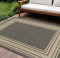 6 X 9 Charcoal Geometric Indoor Outdoor Area Rug