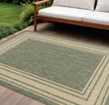 6 X 9 Green Geometric Indoor Outdoor Area Rug