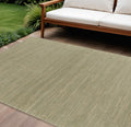 7 X 10 Green And Gold Abstract Indoor Outdoor Area Rug