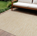 7 X 10 Ivory And Gold Abstract Indoor Outdoor Area Rug