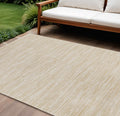 9 X 12 Ivory And Gold Abstract Indoor Outdoor Area Rug