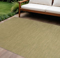 12 X 15 Green And Gold Abstract Indoor Outdoor Area Rug