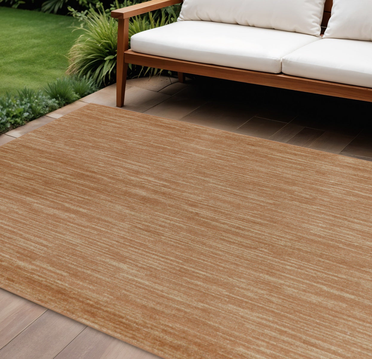12 X 15 Rust Abstract Indoor Outdoor Area Rug