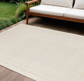 10 X 14 Ivory And Gold Indoor Outdoor Area Rug