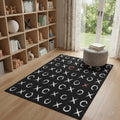 4 X 5 Black And White XOXO Youthful Washable Area Rug