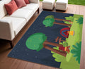 4 X 5 Navy Blue Indoor Outdoor Area Rug