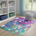 4 X 5 Purple Pink And Blue Sports Youthful Washable Area Rug