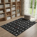 4 X 6 Black And White XOXO Youthful Washable Area Rug