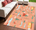 4 X 6 Orange Indoor Outdoor Area Rug